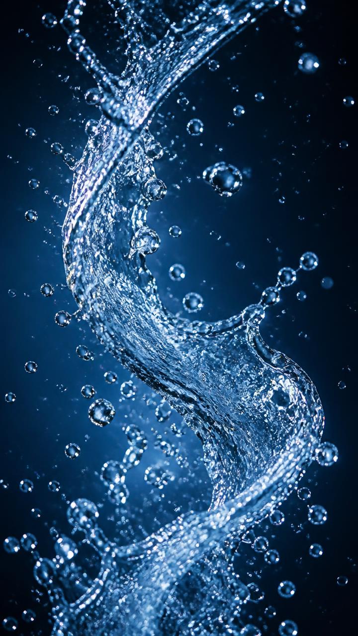 Water in motion generated in ImaScreen
